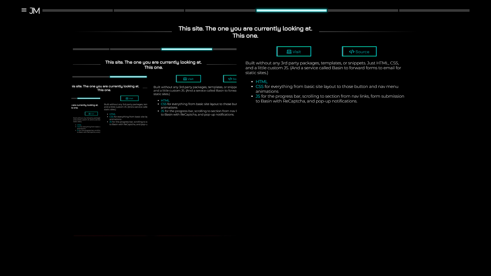 Screenshot of this portfolio website